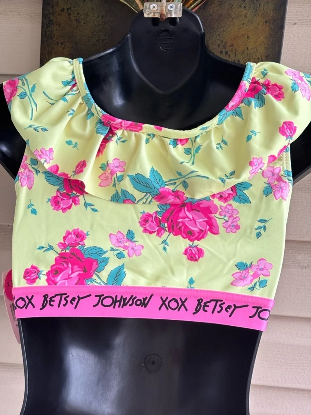 Betsey Johnson Yellow Floral Two-Piece Swim For youth girl